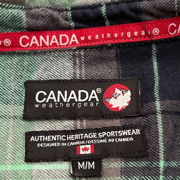 CANADA Weathergear Long Sleeved Shirt 100% Cotton Flannel Shirt Size MM - Picture 11 of 16